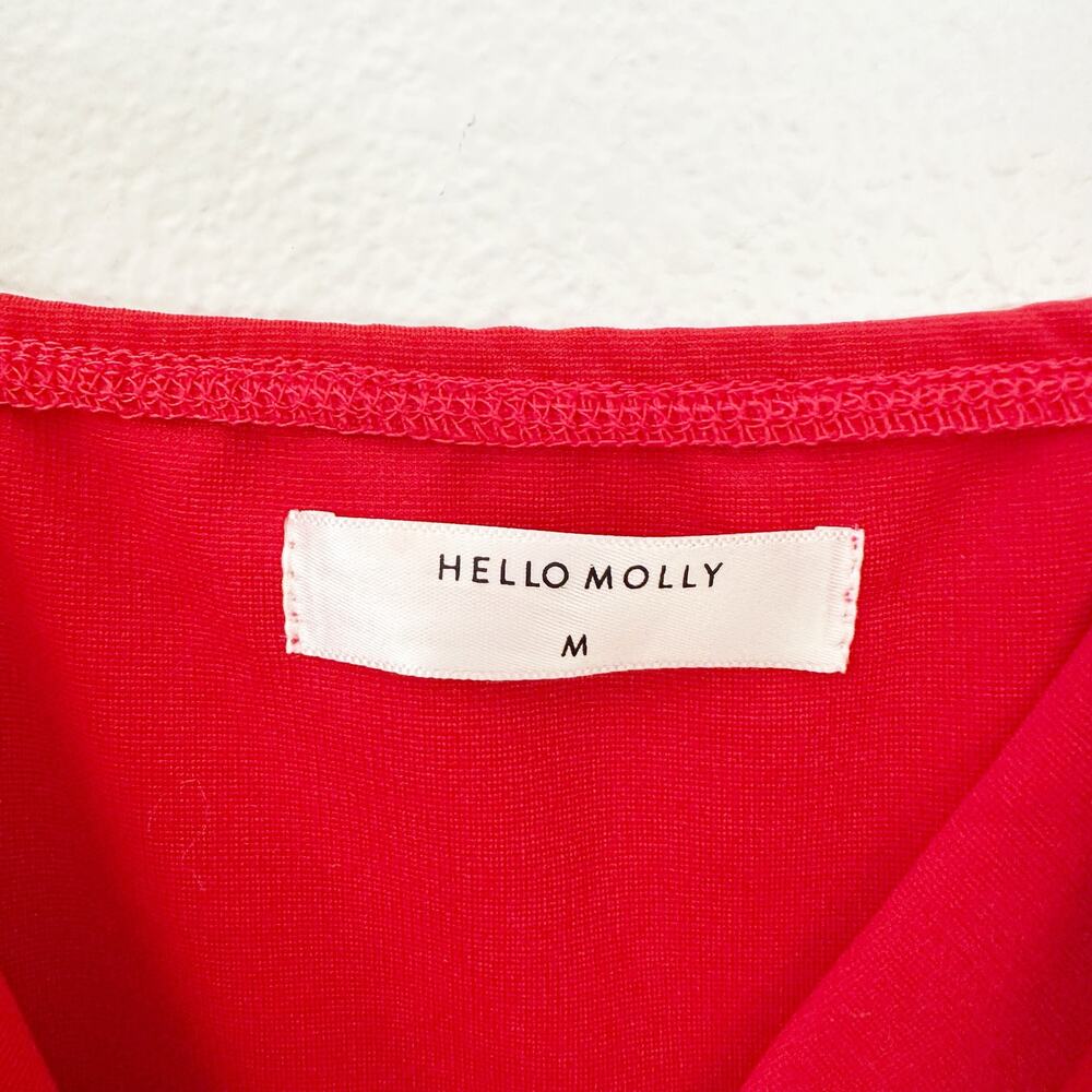 Hello Molly Bodycon Knee-Length Dress Red Knot Front sz M - Picture 4 of 10